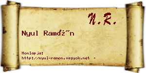 Nyul Ramón névjegykártya